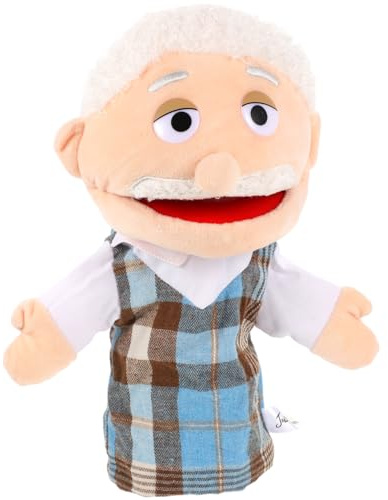 Marionnette à Main pour et Peluche Interactive pour raconter des Histoires Jouet à Main réaliste Papy pour théâtre de et Performances créatives