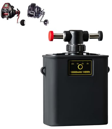 HJGHY 14.8V 10000mAh 20000mAh Electric Winch Lithium Battery 14.8V Fishing Reel Li-ion Battery with Power Indicator and Charger for Sea Fishing Power Assist Reels Battery,14.8V,10000mAh