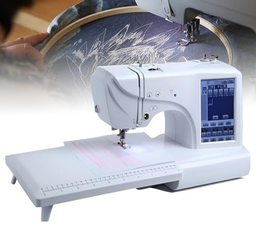 Multifunktionale automatische Stickmaschine mit 158 Designs, 210 Buchstaben, 30 Rändern, großer LCD-Touchscreen für Heimhandwerk