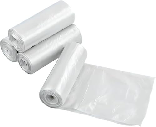 10 rollos de bolsas de basura blanca 100L (85x105 cm) – Galga 130 extra fuertes, ecológicas y compostables – 10 bolsas por rollo