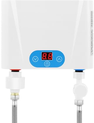 Elektrischer Durchlauferhitzer 5,5kW mit Touchscreen – Kompakter Warmwasserbereiter 220V IPX4, sofortige Wassererwärmung 30–55℃, energiesparend & sicher, für Küche & Waschbecken