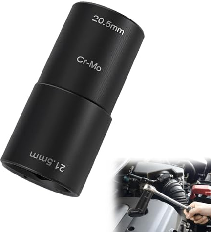 20.5mm & 21.5mm Double Head Wheel Nut Socket,1/2 Drive Impact Wrench Tool,Chrome Molybdenum Steel Wheel Nut Spanner,Lug Nut Socket Compatible with Ford/Land Rover