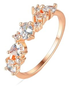 Epinki 750 Rose Gold Verlobungsring, Klassiker Pärchen Ringe mit Labor Erstellt Diamant Ovalschliff, 18K Gold Hochzeitsring Moissanit Echt Goldschmuck, 60 (19.1)