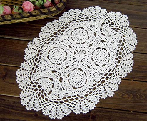 Pizzo Pranzo 4 Pz Vintage Crocheted Centrini 30x45cm Ovale Tavolo Tappetino Shabby Chic Evento di Nozze Arredamento Centrini Stuoie Pad Decorazione Tavolo Accessori Cucina Pranzo Tappeti, White