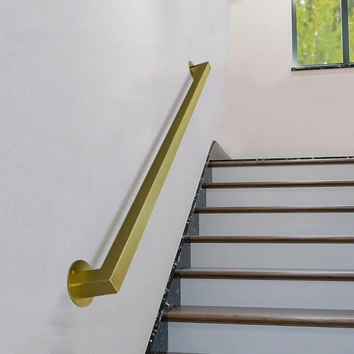 Wrought Iron Stair Railings for Indoor/Outdoor Steps Adjustable Lengths 60-300 cm Wall Railings with Metal Brackets Safety il for Home & Garden
