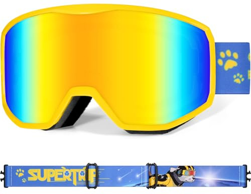 Supertrip Kids Ski Goggles, Anti-Fog Snow Snowboard Goggles for Boys Grils Youth Age 6-14