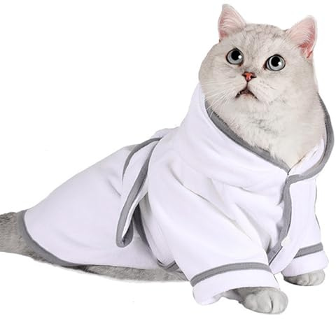 Hunde-Trockenmantel – mit Kapuze für Haustiere, bequemer Haustier-Bademantel für die Fellpflege von Hunden, Katzen, Pool, Dusche, Schwimmen, Badezimmer, kaltes Wetter