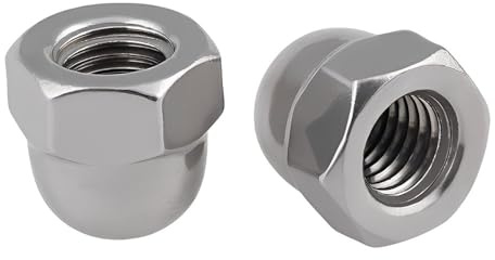 HZXINYI Ecrou Borgne Hexagonaux - Hexagonal Écrous Borgnes cache ecrou pour Vis Boulons Filetés & Tiges Filetées, 304 Acier Inoxydable A2 20 Pièces M5 (5mm)