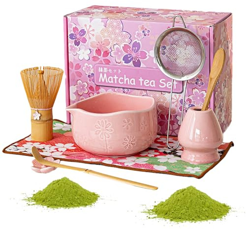 Feegela Matcha Set di 8 pezzi,Set regalo,Preparazione tradizionale matcha