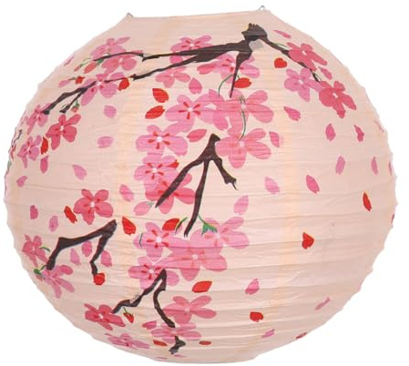 Artibetter Japanische Papierlaterne Kirschblüten Lampe 11.81 in Hängedekoration Für Innen Und Außen Für Restaurant Party Hochzeit Neujahr
