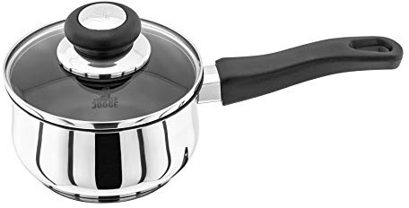 Judge Vista Stainless Steel Non-Stick Large Saucepan 20cm, 2.1L, Shatterproof Vented Glass Lid, Induction Ready, Oven Safe