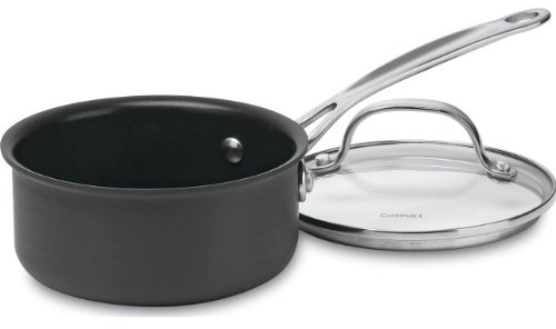 Cuisinart 619-14 Chef's Classic Nonstick Hard-Anodized 1-Quart Saucepan with Cover Aluminum, Stainless Steel and Black