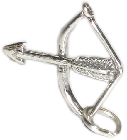 Bogen und Pfeil Sterling Silber Charm .925 x 1 Bögen Pfeile Bogenschießen Charms