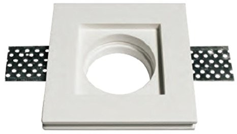 Lot de 10 supports carrés encastrables en plâtre pour spots GU10 et GU5.3 mod. 0042