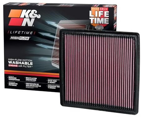 K&N High-Flow Original Lifetime Engine Air Filter: Increase Performance, Premium, Washable: Compatible with 2007-2024 FORD/LINCOLN: Expedition, F150, F250, F350, F450, F550, F560, Navigator, 33-2385