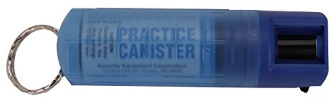 SABRE Practice Spray with Twist Lock, Inert Water-Based Formula, 10-Foot (3-Meter) Range, Helps to Build Confidence, Muscle Memory and Familiarity, Ergonomic Finger Grip, Key Ring, Blue