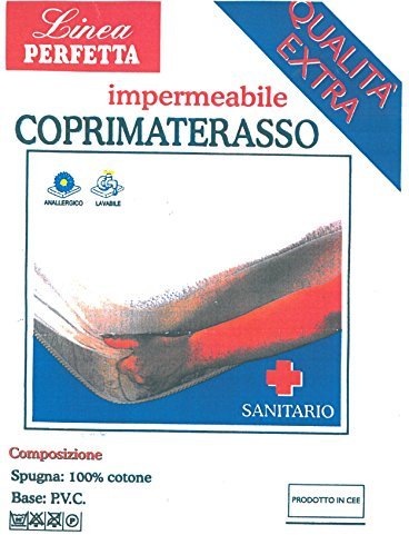 Euroricami Traversa Coprimaterasso Angoli Letto Matrimoniale con Cerata e Superficie in Spugna di Cotone 100% - Qualita' Extra, Misura 180x200x25 cm, Lavabile in Lavatrice