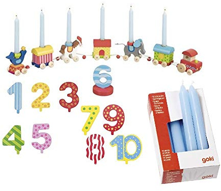 Goki Geburtstagszug Zirkus Zikuswelt Zahlen 1-10 10 Kerzen blau - Die LuLuGoS