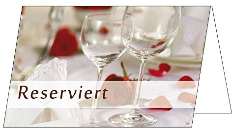 50 Stück neutrale Tischkarten Tischaufsteller reserviert (TK-110) Restaurant Gaststätte Gastronomiekarten zur Reservierung der Tische ihrer Feier