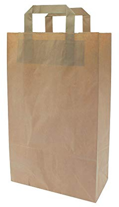pack2go 250 Premium Bio Papiertragetaschen mit Henkel Papiertüten Tüten Einkaufstaschen Tragetaschen Einkaufstüten Kreuzbodenbeutel Kraftpapiertüte braun 22 + 11 x 36 cm