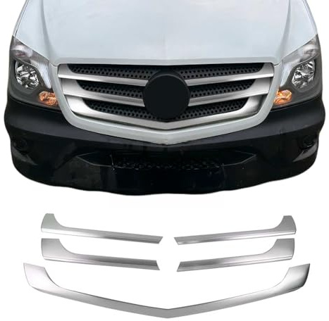 OMAC Kühlergrill Grillleisten kompatibel mit Mercedes Sprinter W906 2013-2018 Gebürstet Chrom 5x