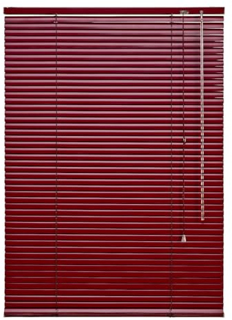 Alu Jalousie viele Größen und Farben Aluminium Lamellen Rollo Faltrollo Jalousette Wandmontage Deckenmontage Tür Fenster Sonnenschutz Sichtschutz Blendschutz Hitzeschutz (80 x 160 cm, Bordeaux)