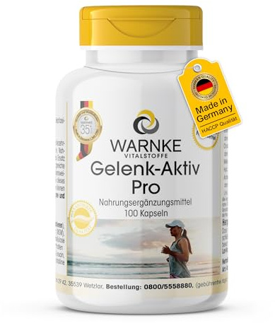 Gelenk-Kapseln - hochdosiert - mit Glucosamin, Chondroitin & Hyaluronsäure - 100 Kapseln | Warnke Vitalstoffe - Deutsche Apothekenqualität