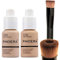 Glamza PHOERA Foundation 102 und 104 Full Coverage Foundation, volle Abdeckung, makellos, 30 ml, 24 HR Matte Ölkontrolle (Buff Beige #104) (Nude #102) + flüssiger Foundation-Pinsel