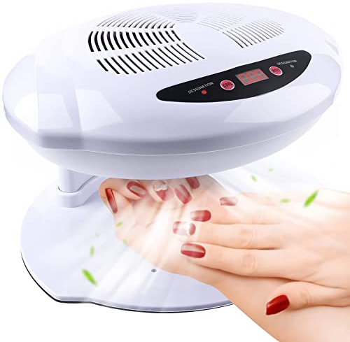 Kalolary Lampe à ongles, 400W Air Nail Dryer Nail Fan Sèche-Cheveux pour Les Mains et Les Pieds Vernis à Ongles Capteur Automatique Warm Cool Breeze Utilisation à la Maison et au Salon