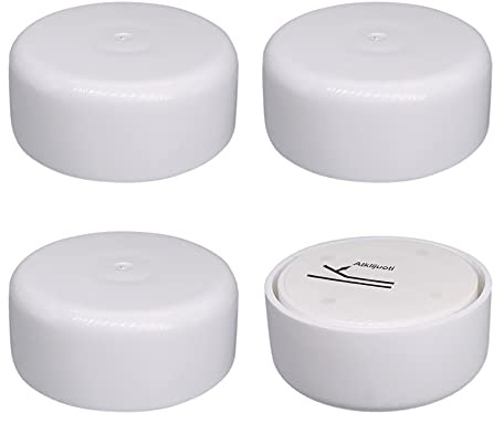 Diforma (Pack of 4 pcs) Height Adjustable Furniture Legs, Round Ø 55 mm, Material Plastic, Installation Via Sticker (4, White)
