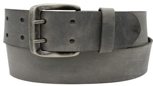 AnnaMatoni Herren Gürtel Ledergürtel Doppeldorn Schließe 4,5cm breit echt Leder Vintage Look Gürtel Leder Made in Germany Leder Gürtel