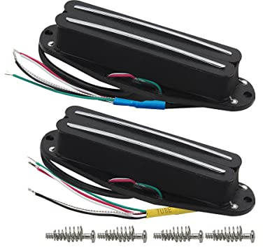 FLEOR Alnik 5 Hot Rail Humbucker Single-Coil-Humbucker-Set in Hals- und Steg-Humbucker-Größe, schwarz