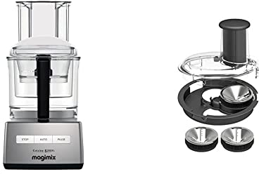 Magimix 5200XL Food Processor | 3.7L BPA-Free Bowl | Quiet & Powerful Motor | Multifunctional 7 in 1 Solution | Satin | 18591 and Spiral Expert 17501, Black, Stainless Steel