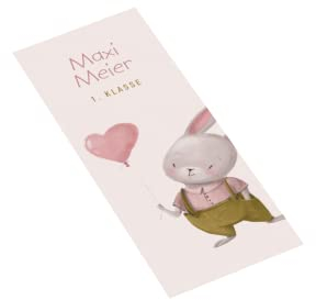 Lesezeichen selbst gestalten | Design Hase rosa | 10 Stück | personalisiert | Einschulung | Wunschtext | Wunschname | 75 x 210 mm