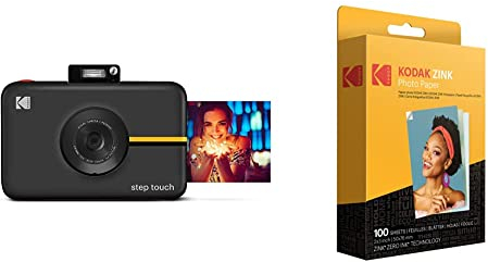 KODAK Step Touch | Cámara Digital de 13 MP e Impresora instantánea con Pantalla de 3,5 & Papel fotográfico Zink Premium de 2x3 Pulgadas (100 Hojas)