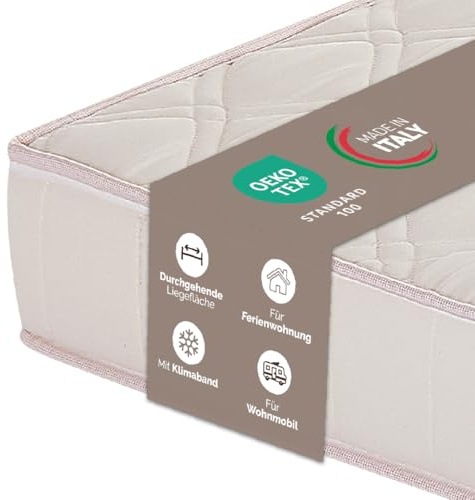 Ortho-Relax Kaltschaummatratze 7-Zonen 90x190 cm, Matratze 90 x 190 cm, 13 cm hoch, Härtegrad mittel-fest, Rollmatratze mit Komfortschaum, Faltbare Matratze, ÖkoTex Zertifiziert