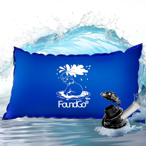 FoundGo 2x4m Cuscino Piscina Invernale - Cuscino Gonfiabile Blu | Cuscino Piscina Invernale Gonfiabile 2x4m Cuscino Aria Piscina 0,4mm Blu Ultraduro 2x Corde e 6x Kit Riparazione