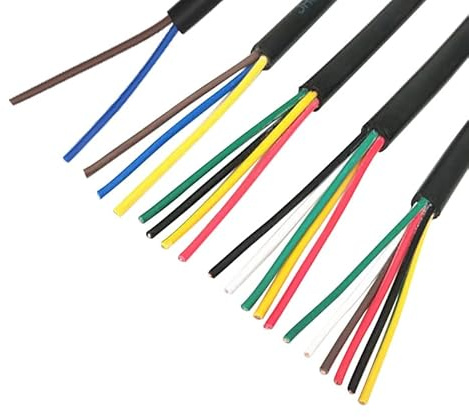 SLOYCA 1/5/10 Meter 28 AWG Kabel RVV 2/3/4/5/6/8/10/12 Adern Steuersignalkabel Kupferdraht Schwarz ummantelter isolierter PVC-Elektrodraht (Size : 10 Meters, Color : 4Cores 28 AWG)