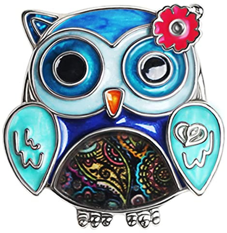 BAMAY Zink-Legierung Niedliche Eule Vogel Brosche Pins Schmuck Emaille Anime Eule Geschenke für Frauen Mädchen Schal Revers Pin Charms