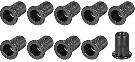 METALLIXITY Rivetto Dadi (M6) 20pz, Acciaio Carbonio Inserti Filettati Dadi - per Mobili Decorazione Meccanici Chiusure, Nero