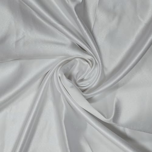 Tessuto al metro Raso larghezza 280 cm ideale per arredo casa, tende divani tappezzeria e progetti creativi, stoffa, tessuto di qualità per cucito fai da te e lavori artigianali (01-Bianco)