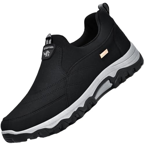 Aocase Chaussures Orthopédiques Pied Large Homme Mocassins Slip on Loafers Homme Chaussures de Randonnée Basses Chaussures de Sport à Enfiler pour Homme,Noir,43/265mm