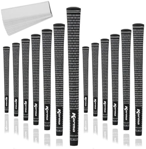 Karma Golfgriffe aus Samt für Männer, Frauen und Jugendliche, untere Größe, Standard, Medium, Groß und Jumbo-Größe, 6 Farben, Einzelauswahl, 9, 13 Packungen oder Clubgriff-Set