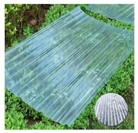 Panneau de revêtement de toiture ondulé, 3/4/6/8/10 pièces, feuille de toiture, panneaux d'isolation thermique de protection solaire, revêtement de toit de bâtiment(Color:4pcs,Size:0.9*0.5m/35*20in)
