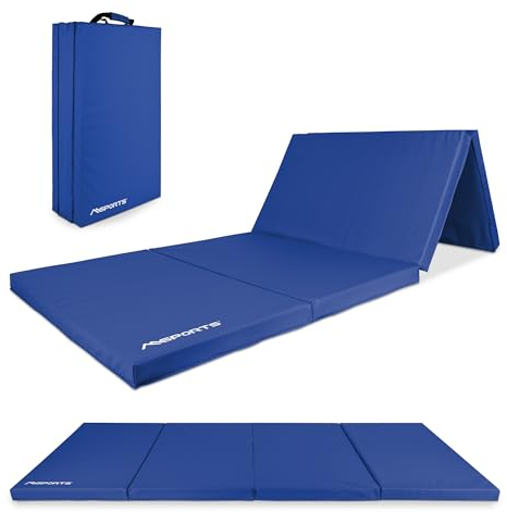 MSPORTS Turnmatte Premium klappbare Weichbodenmatte 190 x 80 x 5 cm Gymnastikmatte Sportmatte für zuhause Kinder Erwachsene (Blau, 190 x 80 x 5 cm)