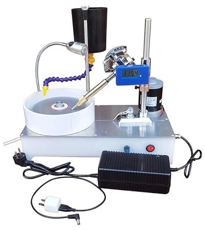 Macchina lucidatrice per gioielli Rettificatrice for gemme 120W Macchina for sfaccettatura di giada for piccoli gioielli Display digitale Rettifica e lucidatrice Lucidatura di precisione(Digital displ