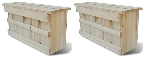 NQJIBUE Decor Spatzenhäuser, Holz, 44 x 15,5 x 21,5 cm, Vogel- und Wildtierhäuser, 2 Stück