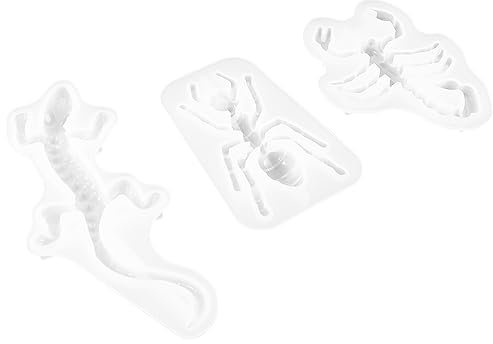 PHENOFICE 3pcs DIY Fondant Molds Insect Silicone Molds Baking Non-Stick Craft Easy to Use