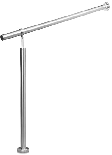 Peviasot 160x90cm Edelstahl Handlauf Geländer Treppe Pflegeleichtigkeit Treppengeländer Wandhandlauf Winkel einstellbar Edelstahl Eingangsgeländer für innen und außen