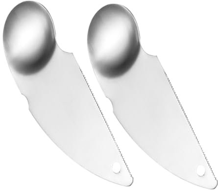 OKUMEYR 2pezzi Cucchiaio da Kiwi Acciaio Inossidabile da Utensile Multifunzionale per Frutta e Pulire per Kiwi Avocado e Anguria